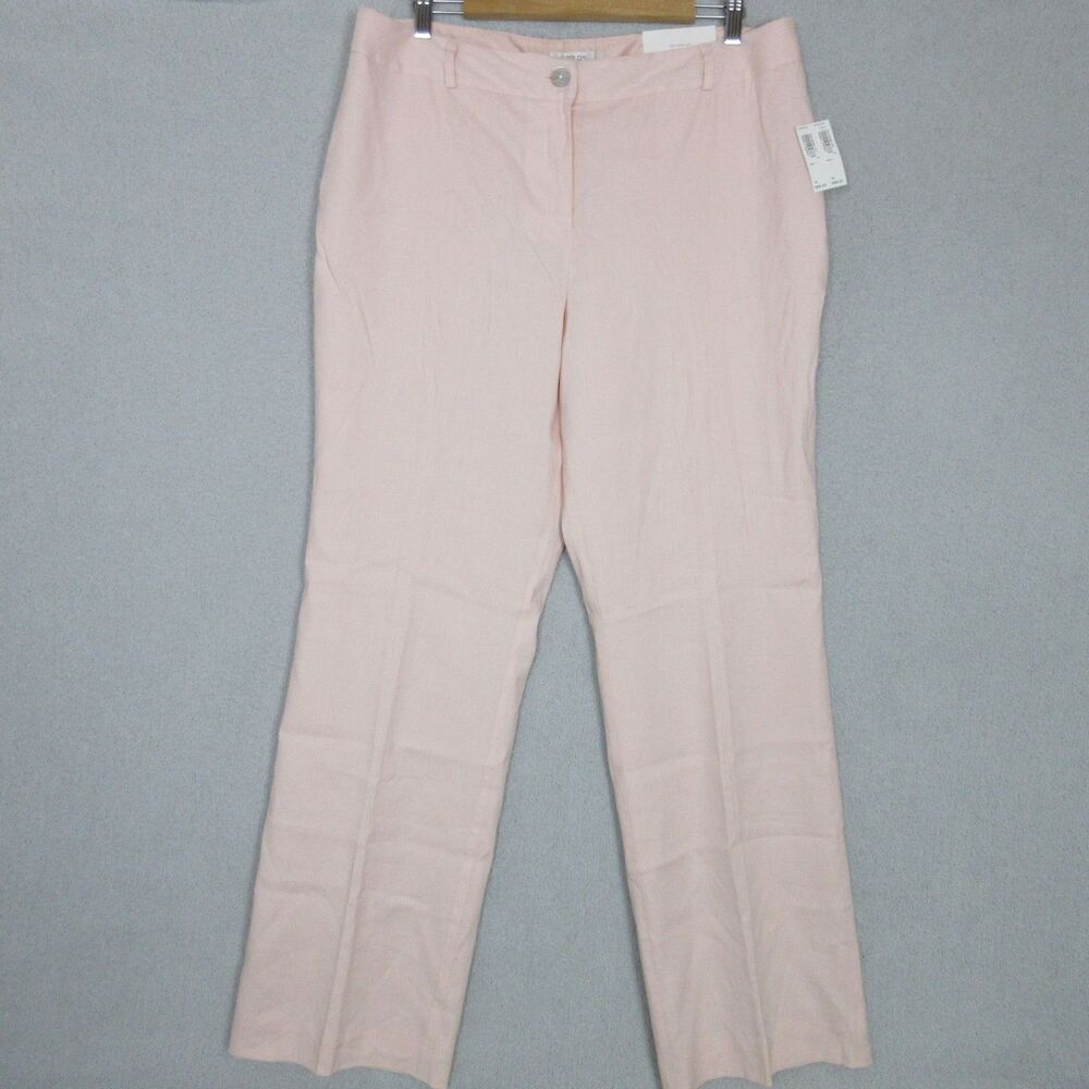 Harolds Pants Womens 16 Pink Linen Blend Sarah Favorite Fit Lined Work‎ Casual